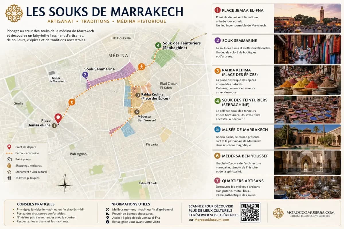 Souks de Marrakech : comment y accéder et s'y repérer