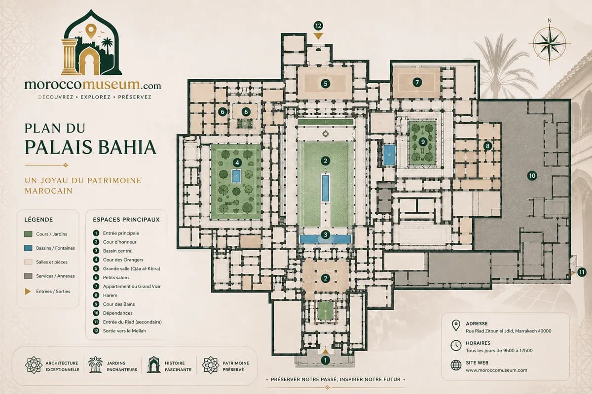 Plan du palais Bahia