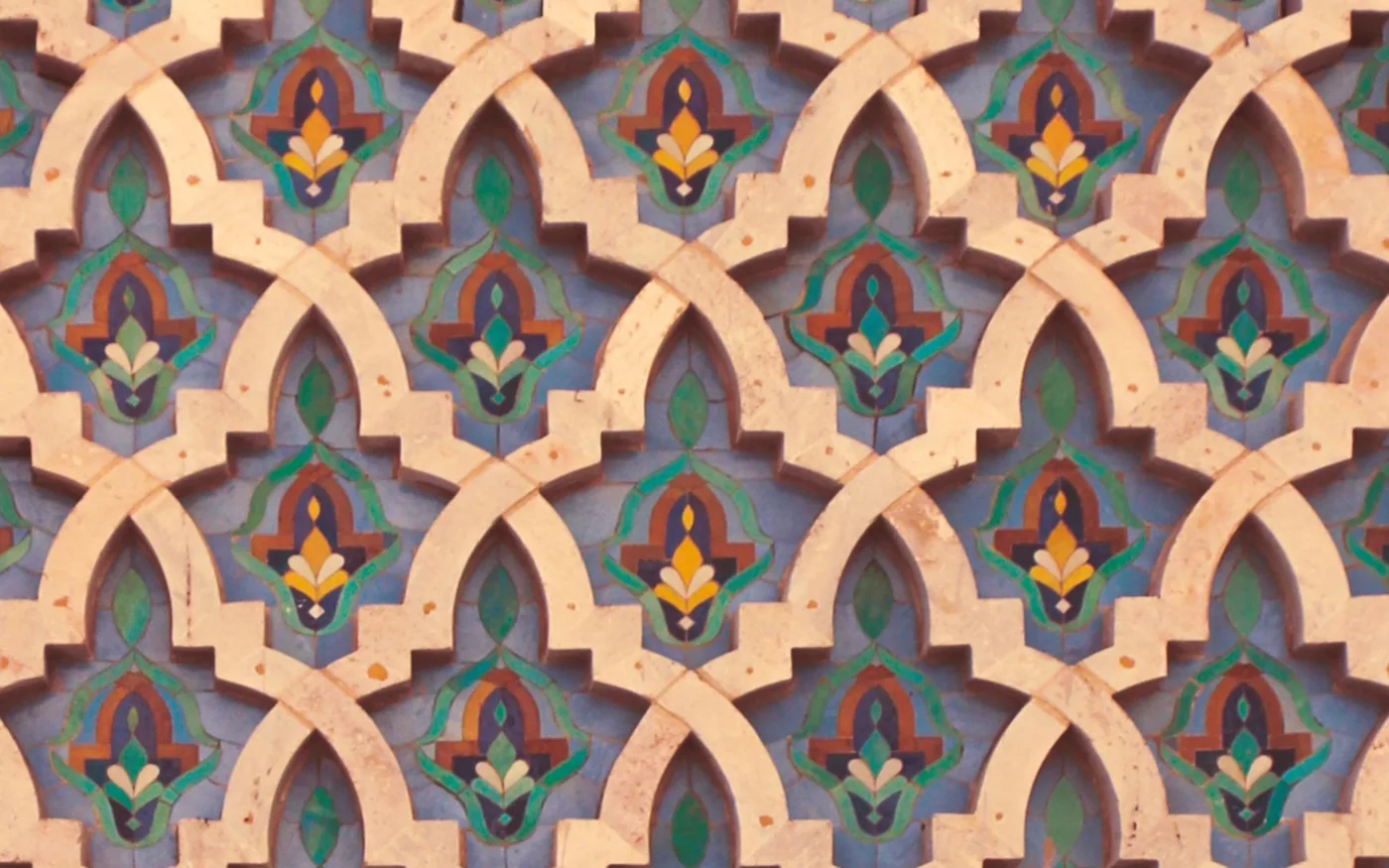 Detail of zellige tilework at the Hassan II Mosque