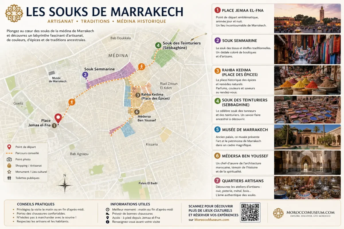 Souks von Marrakesch: Anfahrt und Orientierung
